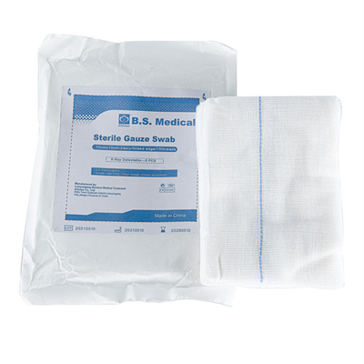 Sterile Gaze-Tupfer Unsteril Gefaltete Kanten Packungsgröße Steril Mit 1-5 Stück / Pack Sterilisation Unsteril