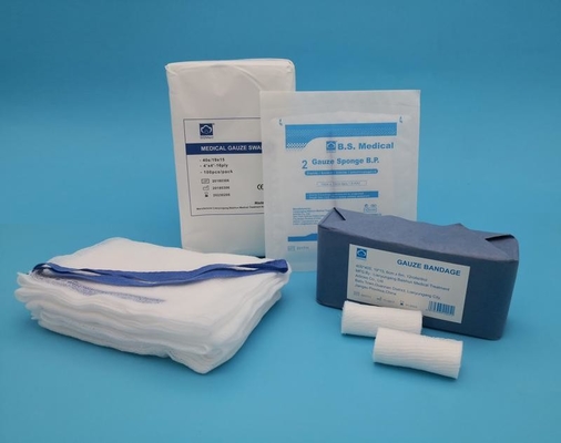 Personalisieren Sie medizinische Verbrauchsmaterialien Chirurgische sterile Sponge Sponge Laparotomie Bauch Sponge Swab Pad 16ply 4x4 5pcs Fabrik